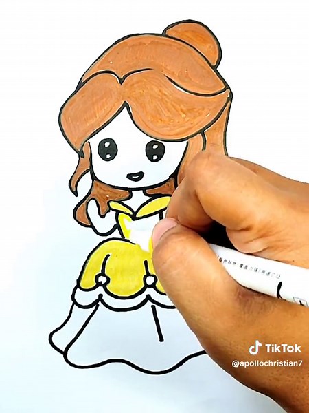 How to Draw Belle from Beauty and the Beast Easily