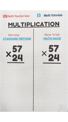 316K views · 3K reactions | " From the Old Way of multiplying to the New Trick — watch how solving gets faster, easier, and more exciting! ✨ Which method do you prefer?  #MathMadeEasy #MultiplicationMagic #mathteachergon #akositeachergon #MULTIPLICATION | Math Tutorials | Facebook