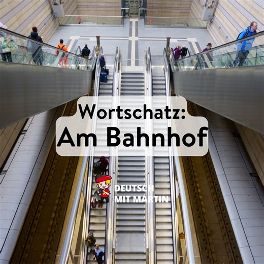 Deutsch mit Martin on Instagram: "Lerne wichtige Wörter zum Thema Bahnhof und verbessere deinen Wortschatz für den Alltag in Deutschland. Ich zeige dir Bahnsteig, Gleis, Fahrplan, Fahrkartenautomat, Anzeigetafel und verschiedene Zugarten wie Regionalzug, IC und ICE. Einladung zum Probeunterricht am 22. und 23.11.25 C1: Samstag, 9 Uhr früh oder Samstag, 19 Uhr abends B2: Samstag, 17 Uhr oder Sonntag 9 Uhr A2.1: Samstag, 17 Uhr oder Sonntag, 9 Uhr #deutschlernen #learngerman #hoctiengduc #deutschk