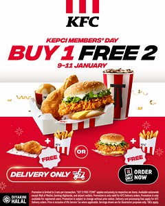 New Year, new deal! Get 2 FREE add-ons with every purchase of a Signature Box - Classic Combo for 3 days only! Exclusively for KFC Delivery. | KFC