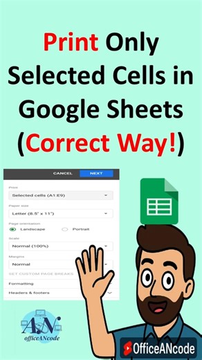 How to Print Only Selected Cells in Google Sheets (Correct Way!) #OfficeANcode