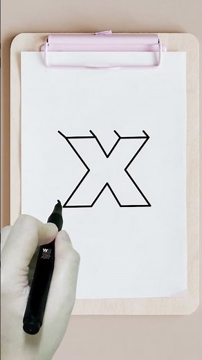 how to draw 3D small letter x