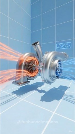 How a Turbocharger Creates Massive Boost Pressure (Simple 3D Breakdown) #turbocharger #howthingswork
