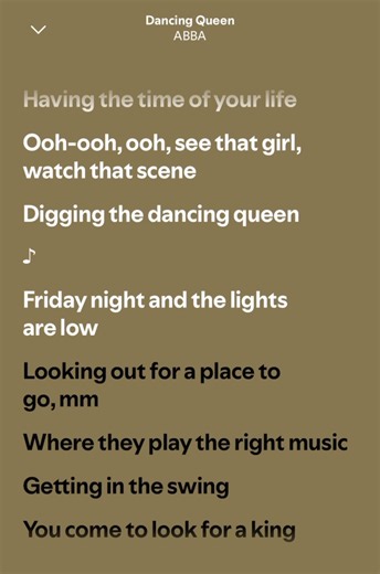 Dancing Queen | ABBA #lyrics #abba #spotify #fyp | dancing queen abba