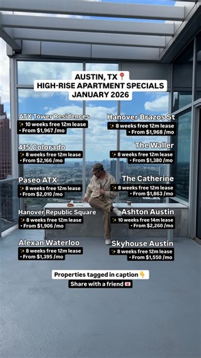 Spencer Moore | Houston Apartments For Rent on Instagram: "Austin Apt Rent Specials Tagged Below! 🤩👇 ——— 🏡 @‌skyhouseaustin 📍Downtown Austin ✨ 8 weeks free 12m lease 💰 Apts starting at $1,550/mo Net Effective 🏡 @‌ashtonatx 📍Downtown Austin ✨ 10 weeks free 14m lease 💰 Apts starting at $2,260/mo Net Effective 🏡 @‌thecatherineaustin 📍Downtown Austin ✨ 8 weeks free 12m lease 💰 Apts starting at $1,863/mo Net Effective 🏡 @‌livethewaller 📍 Downtown Austin ✨ 8 weeks free 12m lease 💰 Apts s