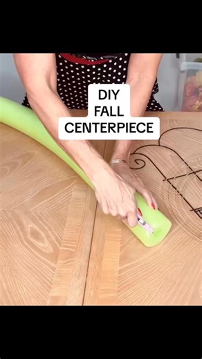 11K views · 142 reactions | Create an easy DIY fall centerpiece using a pool noodle as your base—just add greenery, garlands, pumpkins, and fall leaves for a stunning seasonal display!  | Olivia's Romantic Home DIY | Facebook