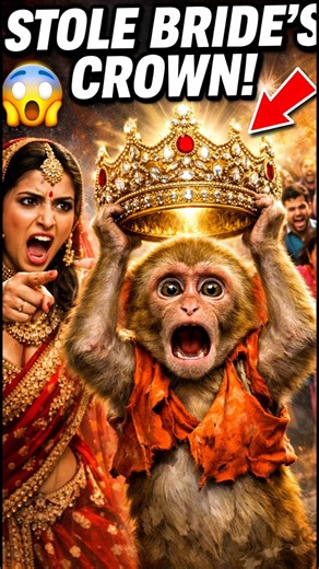 Monkey Stole BRIDE'S CROWN at Wedding... The Reason Will Make you Cry #monkey #shorts #cute
