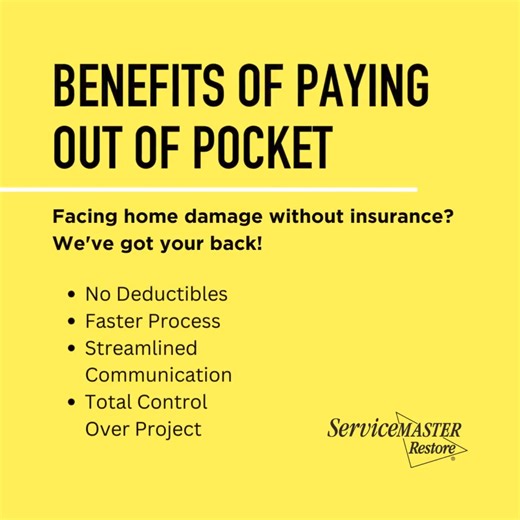 No insurance? No problem! We understand the stress of unexpected home repairs. Let us take care of the restoration while you focus on what matters most. #ServiceMasterRestore | ServiceMaster Restore