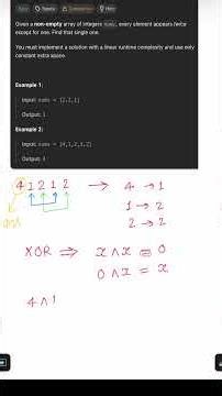 136. Single Number (Leetcode) DSA Question #leetcode