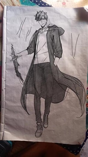 Sung jin woo drawing | Charcoal Drawing Sung jin woo