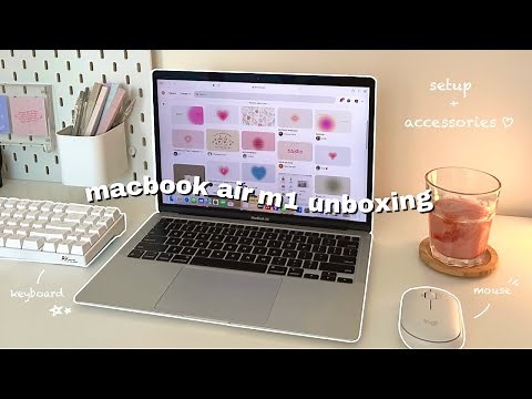 macbook air m1 unboxing 2023 💗💻 | setup + accessories *˚:✧｡