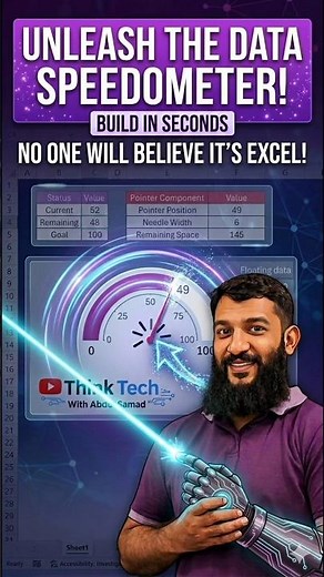 How to make a Speedometer in EXCEL! 📊 #Shorts