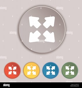 Deploying video, screen size icon sign. Symbol on five flat buttons. Vector Stock Vector Image & Art - Alamy