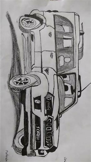 Mahindra Scorpio Sketch | Easy Drawing for Beginner's created by VANSH KUMAR