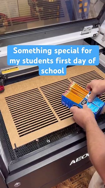 Making customized pencils for my students' first day of school #laserengraving #teacherlife #woodshop