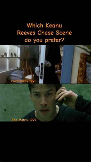 Which Keanu Reeves Chase scene do you prefer? Point Break or The Matrix #shorts #keanureeves #90s
