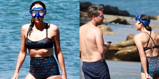 Minnie Driver Enjoys a Day at the Beach With Fiance Addison O’Dea