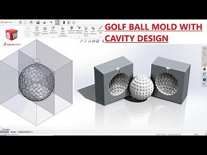 How to design golf ball mold cavity in Solidworks | Cavity feature | SolidWorks Assembly