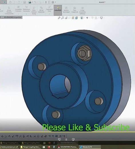 Flange Coupling Design Assembly in Solidworks
