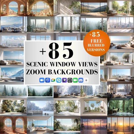 85 Scenic Window Views | Zoom Backgrounds, Virtual Backdrop (digital Download) - Etsy