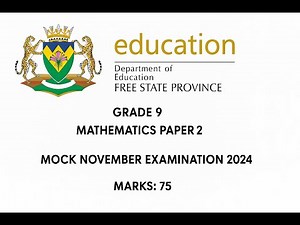 Mathematics Grade 9 Paper 2 November 2024 FS (Term Exam Revision) ‪@mathszoneafricanmotives‬