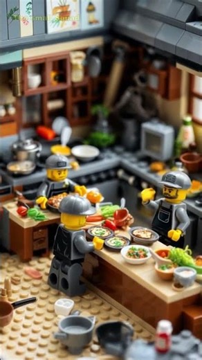 The Lego cook is making a delicious dish #miniature #lego #funy