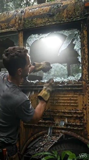 Rusty School Bus Full Restoration | Before & After#satisfying #renovation #transformation