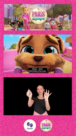 Sign language for Disney and Netflix (USA, India, and UK) on Instagram: "Mugsy has star energy in Episode 3 of ‘Paris and Pups’ – “We miss Mugsy” – now available with American Sign Language (ASL) on SignUp! Mugsy has been chosen by the Forever Happy Cat Rescue – where he was rescued by Paris – to help promote the shelter! Diamond, Baby, Slivington and Bijou miss their friend and remember all the things they love about Mugsy. Inspired by @parishilton and her pups - and her work with animal shelte