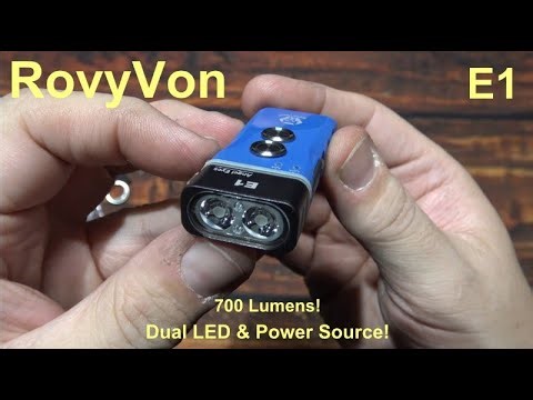 RovyVon E1 EDC Key Chain Flashlight Kit Review! (Blue Body, 700 Lumens, Dual LEDs & Power Source!)