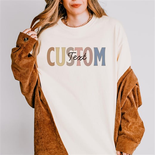 Custom Name Minimalist Text T-shirt | Personalized Comfort Colors Tee - Etsy