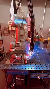 588K views · 9.9K reactions | Welding exhaust parts at 10x the speed 料 DeAngelo Marine Exhaust, Inc. uses a cobot welder from Hirebotics to weld water-cooled exhaust parts and has seen productivity go through the roof. It looks magic, too  | Universal Robots | Facebook