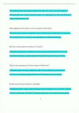 Bio 189 Midterm Study Guide Questions and Answers Rated A2129