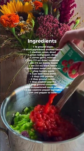 Bison Chili with Sweet Red Cherries & Cocoa