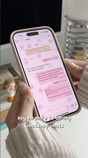 How to change WhatsApp chat color to Pink 🩷 #whatsapp #iphonetutorial #iphonetips