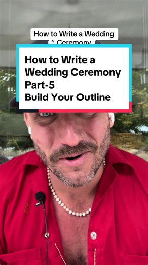 How to Write a Wedding Ceremony: Part 5 🤵💍✍️ Building Your Outline After covering the vibe, key players, house announcements, and processional, what's next? It's time to create your ceremony outline. Every wedding is unique, reflecting the couple's beliefs, cultural background, and personal preferences. However, a general outline can serve as a helpful guide. My Typical Outline Presenting Moment: The first words I say when the couple arrives at the front. It's a moment to be present and take i