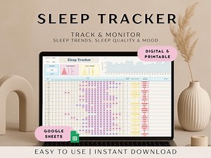 Monthly Sleep Tracker | Digital Google Sheets Template | Undated Monthly Sleep Log | Mood & Quality Tracker | Printable Wellness Journal - Etsy