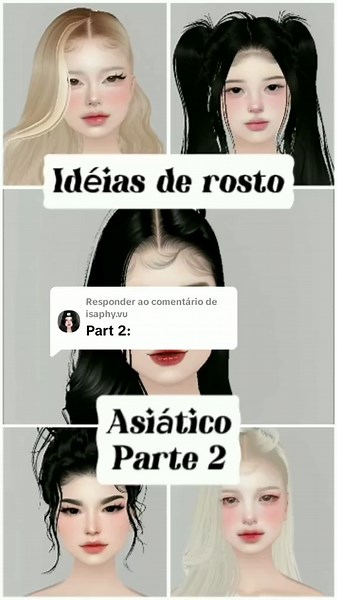 Ideias de Rostos Asiáticos no IMVU | Tutorial de Maquiagem Asiática