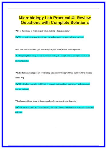 Microbiology Lab Practical 1 Review Questions with Complete Solutions1713 636x882