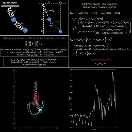 Lagrangian Dynamics of a Double Spring Pendulum in MATLAB #matlab #pendulum #mechanical #lagrangian