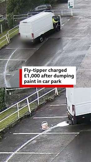 This tin of paint was dumped in a Westbury car park. Council officers tracked them down and fined them £1,000. | BBC Wiltshire