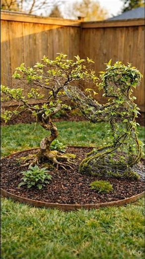 Dead tree turned into stunningly beautiful and loving Topiary Sculpture