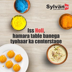 Join us in celebrating the vibrancy of Holi with a table that's as lively as the festival itself. Witness how our Holi table transitions from a canvas of celebration to pristine perfection, just like that. #HappyHoli #Holi2024 #FestivalOfColours #Celebrations #SylvanPly #BreakNahiinBanta #Plywood #Homedecor #PlywoodFurniture #WoodenInterior #WoodenFurniture #PlywoodFurniture | Sylvan Ply