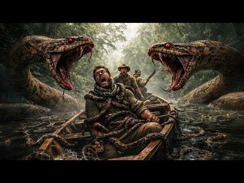 【FULL MOVIE 4K】Snake Disaster! Explorers awaken a giant python, all killed and devoured！
