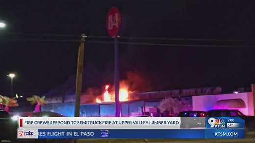 Semitruck catches fire at local lumber yard