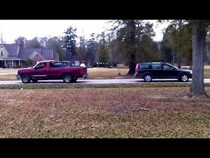 Tug of war. Volvo v70 xc vs chevy truck