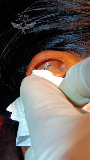 Moon near ear tattoo = intuition, femininity, inner peace, and quiet strength. #lovetattoo