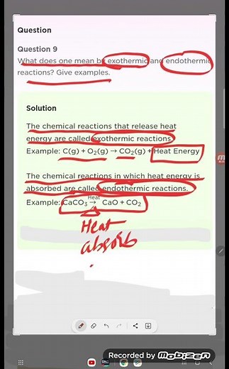 What does one mean by exothermic and endothermic reactions? Give examples.