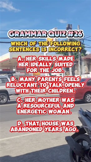Grammar Quiz #26. #grammarchallenge #grammarlesson #grammarquiz #grammar #englishlearning #learningenglish #englishisfun #englishlesson #reels #reelsviral #viralreels #viralreelsfbpage | Learn English
