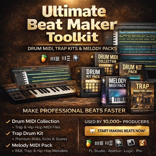 Drum Toolkit Beatmaker Midi Trap Kit Melody Pack for FL Studio Ableton Logic Producers - Etsy
