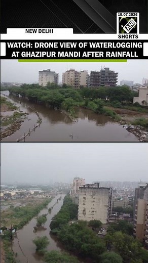 WATCH: Drone Captures Massive Waterlogging at Ghazipur Mandi After Heavy Rain in Delhi